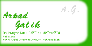 arpad galik business card